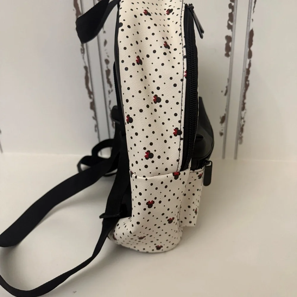 Minnie Mouse RED Bow White Mini Backpack 9 in x 11 in Two Pockets Disney